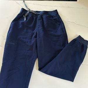 Figs Zamora high waisted jogger scrub pants size S small navy blue